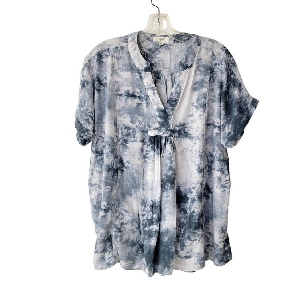 Easel Los Angeles Gray Tie Dye Rayon Shirt